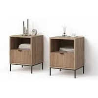 Livinity® Nachtschrank Aterno, Viking Oak, 2er Set (2-St)