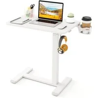 COSTWAY Laptoptisch, Beistelltisch für Bett mit Rollen, höhenverstellbar