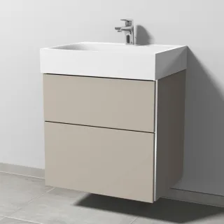 Sanipa 3way Waschtischunterbau zu Kaldewei Silenio Waschtisch mit 2 Auszügen, Kaschmir-Matt BP4551U