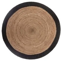 Atmosphera Créateur d'intérieur Teppich Teppich aus Jute, zweifarbig, Ø120 cm, beige-schwarz - Atmosphera, rund