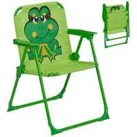 relaxdays Campingstuhl Kinder Klappstuhl mit Motiv (1 St), Frosch