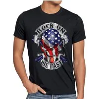 style3 T-Shirt USA Rocker Skull Totenkopf Flagge biker stars stripes amerika us