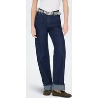 ONLY Weite Jeans ONLELLA MW WIDE FOLDUP DNM TAI988 Baumwolle, regular waist, wide fit