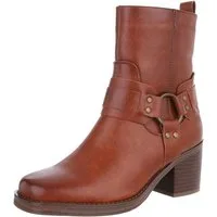 Ital-Design Damen Bikerschuhe Biker Westernstiefelette (87740278) Blockabsatz Stiefeletten in Camel