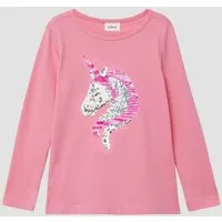s.Oliver Langarmshirt T-Shirt Langarm-Jersey-Shirt mit Pailletten im A-Shape
