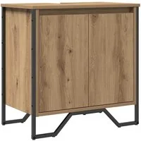 vidaXL Badezimmerspiegelschrank Waschbeckenschrank Artisan-Eiche 60 x 35 x 60 cm Holzwerkstoff (1-St)