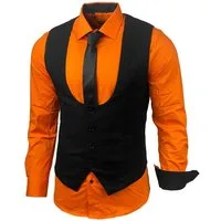 Baxboy Langarmhemd Baxboy Hemd/Weste/Krawatte Set Business Herrenanzug-Set HWKR B-101