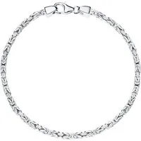 JEWLIX Königsarmband Herrenarmband aus rhodiniertem Sterlingsilber 2,5mm Stärke KA0025-RH