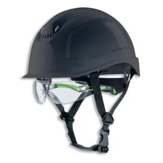 uvex pheos S-KR-IES Schutzhelm mit Kinnriemen - mit Lüftung - mit Drehradsystem - gekürztem Schirm  grau 55 cm - 61 cm - 9772833