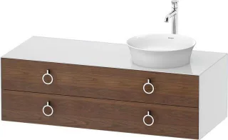 Duravit White Tulip Konsolenwaschtischunterbau wandhängend Amerikanischer Nussbaum & Weiß Matt & Hoc WT4992R77850010