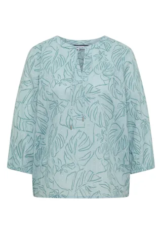 CECIL - 3/4-Arm Tunika mit Blätterprint crystal mint - Gr. - S