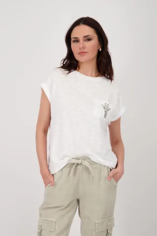 monari - T-Shirt mit Giraffenmotiv und Strasssteinen - Gr. - 40