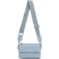 ITALYSHOP24 Geldbörse Damen Umhängetasche CrossBody Brieftasche Geldbörse Handytasche Reise (Tasche mit einem breitem Muster Stoffgurt/Umhängeband), Bodybag Cross Bag Schmucktasche Brieftasche Clutch Abendtasche