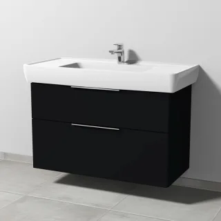 Sanipa 3way Waschtischunterbau zu Laufen Pro A Waschtisch mit 2 Auszügen, Schwarz-Matt UF75908