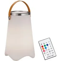 meineWunschleuchte LED Außen-Stehlampe mit Akku, Lautsprecher & Weinkühler 50cm, dimmbar Farbwechsel, LED fest integriert, Warmweiß, Bodenlampe kabellos USB aufladbar mit Fernbedienung, RGBW & Bluetooth