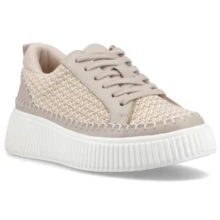 Hush Puppies Haisley Geflochtene Textil Damen Taupe Standard Sneaker
