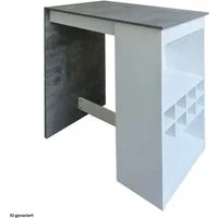 HTI-Living Bartisch Küchenbar Lisa Beton Weiß (Stück, 1-St., 1 Bartisch), Bartisch mit Regal