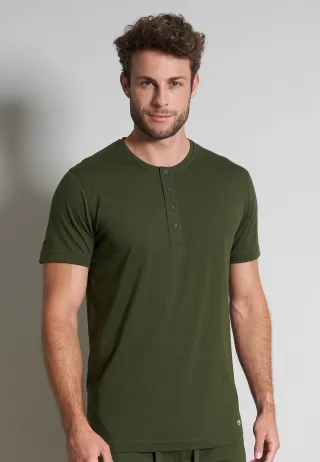 TOM TAILOR BODYWEAR - TOM TAILOR Herren T-Shirt uni 1er Pack grün-dunkel-uni - Gr. - 52