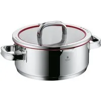 WMF Bratentopf Function 4, Cromargan® Edelstahl Rostfrei 18/10 (2-tlg), wärmereduzierende Griffe, mit 4 Abgießfunktionen, Innenskalierung