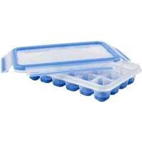 Emsa Eiswürfelform Eiswürfelbereiter, mit flexiblen Boden, 22,6 x 16,5 x 4,9 cm, Clip & Close