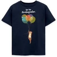 Spreadshirt T-Shirt Einschulung Otter Mit Luftballons Bye Kindergarten Kinder T-Shirt (1-tlg)