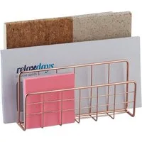 relaxdays Briefablage Dokumentenhalter mit 3 Fächern roségold (1-St)