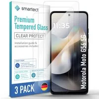 smartect Displayschutzglas Schutzglas Panzerfolie Klar für Motorola Moto G56 5G, Set, 3 Stück, Schutzfolie Glasschutz Bildschirm