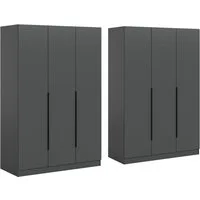 Home affaire Schrank-Set Skarde moderner Kleiderschrank Schlafzimmerschrank, (1-St., wähle deine beste Schrank Kombination), Skarde Kleiderschrank 240 cm, 2 Kleiderstangen und 8 Böden