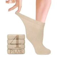 Fiera Besa Diabetikersocken Diabetiker Socken Damen mit Lycra, 4 Paar, Knöchelhoch