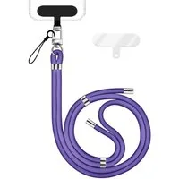 Nalia Handykette Universal Smartphone, Nylon Handyband / Karabiner Silber & 2 Pads / 35-75cm Tragelänge