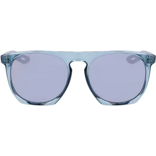 Nike - "Flatspot XXII Wayfarer" Logo-Sonnenbrille, Rund (Blau/Silber)