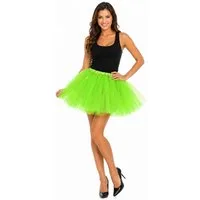 Das Kostümland Kostüm Glitzer Petticoat Tüllrock Damen 40 cm, Hellgrün
