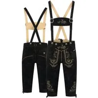 Steigenhöfer Manufaktur Trachtenlederhose Lederhose Herren Tracht Kniebund - Alexander - 100% Rindsleder (Inklusive verstellbarer Träger) Traditionelle Echtlederhose - Ideal für Dein Oktoberfest Herren Outfit
