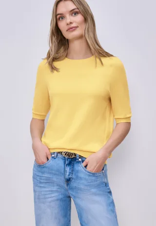 STREET ONE 3/4 Arm-Pullover in Unifarbe