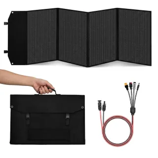 [EU Direct] ZGZXSEXHZ 200W Foldable Portable Solar Panel 61.7x182cm With Kickstands Multi Connector For Camping RV Power