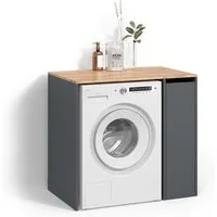 Livinity® Waschmaschinenumbauschrank Paolina, Anthrazit/Goldkraft Eiche, 93.6 x 88.2 cm mit Fächern und... (1-St)