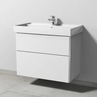 Sanipa 3way Waschtischunterbau zu Villeroy & Boch Collaro Waschtisch mit 2 Auszügen, Weiß-Soft BR83643