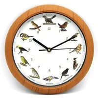 Luna24 simply great ideas... Wanduhr Wanduhr Vogelstimmenuhr mit heimischen Vogelstimmen - Topseller! (Nachtautomatik, d.h. in der Nacht schlafen die Vögel)
