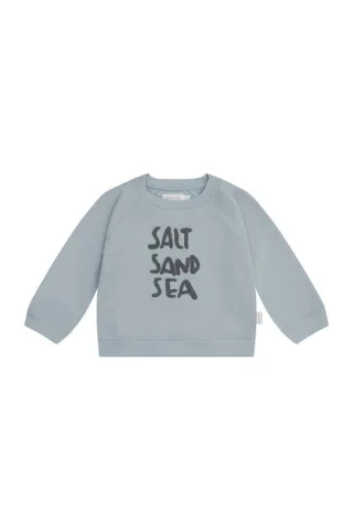 Leevje Sweatshirt 'vacation mood on' mit Rüschen