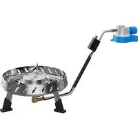 Campingkocher Camp & Trek Connect, Gaskocher silber, 2 kW, Kochfläche Ø15 cm