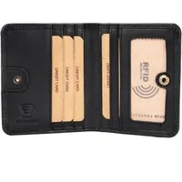 Benthill Geldbörse Klein Echtleder Damen Herren Mini Portemonnaie Minibörse RFID Slim, RFID-Schutz Kartenfächer Münzfach Reißverschlussfach