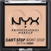 NYX PROFESSIONAL MAKEUP Puder CAN'T STOP WON'T STOP MATTIFYING POWDER, deckt zuverlässig, setzt sich nicht ab, mattierend