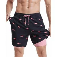 MaaMgic Shorts Herren Elastan kurze Hose 2-in-1 Badehose schnelltrocknend Sporthose (1-tlg)