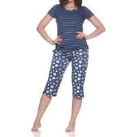Normann Pyjama Normann Damen Capri kurzarm Schlafanzug –auch in Übergrößen verfügbar
