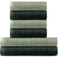 BARBONS Handtuch Set Handtücher 6-tlg, 2x Badetuch & 4x Badehandtuch Duschtücher, (6-St), Walkfrottee, 100% Baumwolle, saugstark, weich