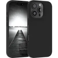 EAZY CASE Handyhülle Premium Silikon Case für Apple iPhone 16 Pro 6,3 Zoll, Hülle mit Kameraschutz Bumper Silikonhülle stoßfest Slimcover Schwarz