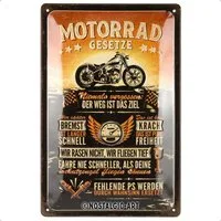 Nostalgic-Art Metallschild Blechschild 20 x 30cm - Motorrad-Gesetze