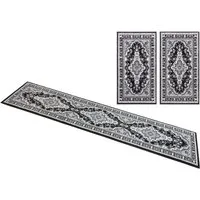 OTTO home Bettumrandung Oriental, Made in Belgium, Höhe 7 mm, (1-tlg), Läufer-Set, Kurzflor, Orient-Optik, mit Bordüre, pflegeleicht, elegant