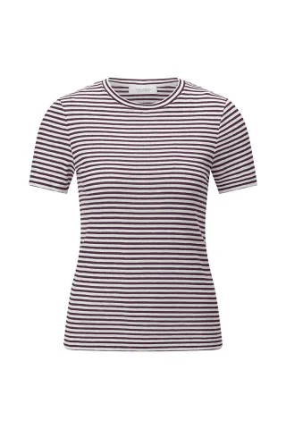 Rich & Royal - Organic Sparkle Striped Shirt mulberry - Gr. - XL