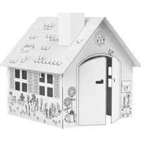 FOLDZILLA Spielhaus XXL Spielhaus Gartenhaus zum Ausmalen, Einfacher Aufbau ohne Werkzeug